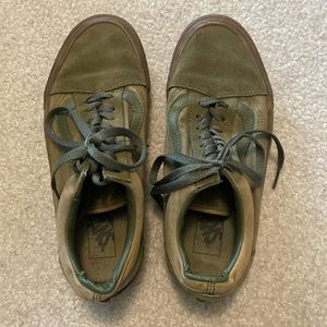 Green and brown old skool vans